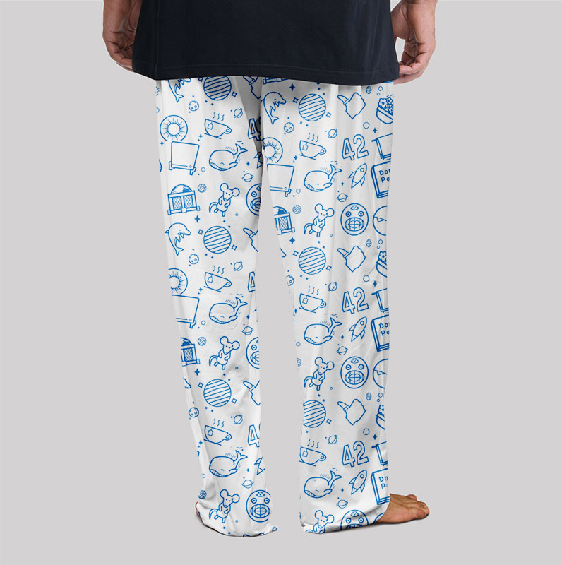 The Hitchhiker's Guide to the Galaxy White Geek Loungewear Pants