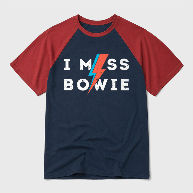 I Miss Bowie Geek Retro Raglan T-Shirt