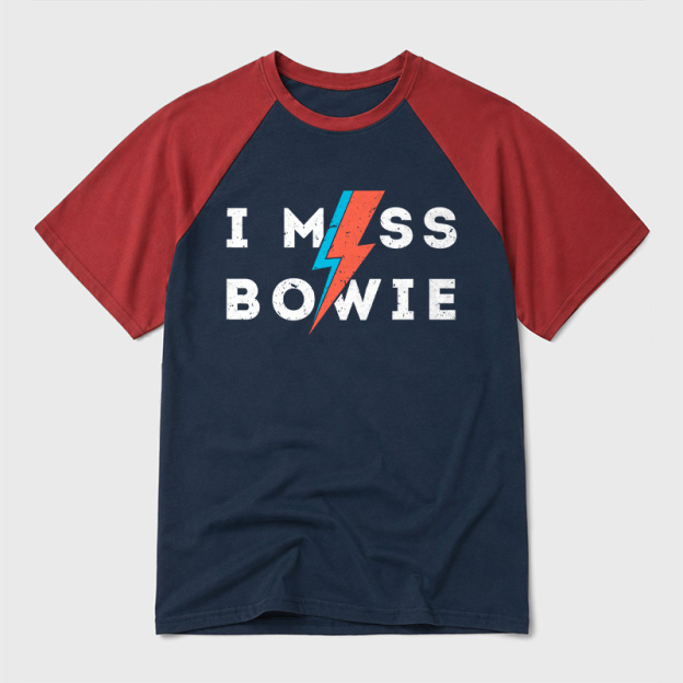 I Miss Bowie Geek Retro Raglan T-Shirt