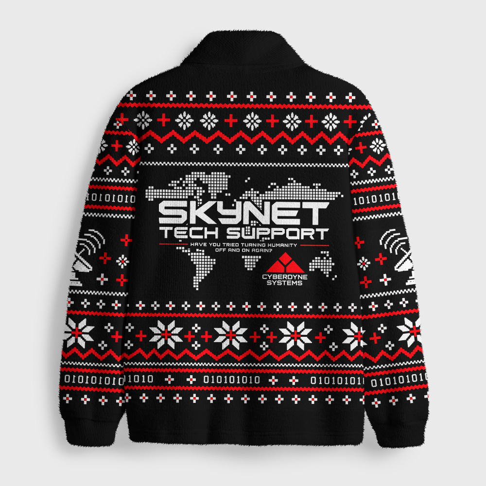Skynet Tech Support Geek Shawl Collar Cardigan