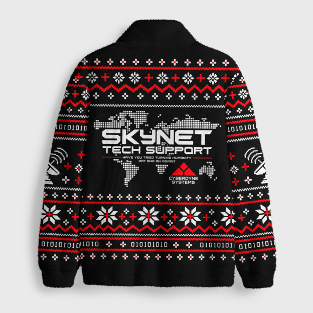 Skynet Tech Support Geek Shawl Collar Cardigan