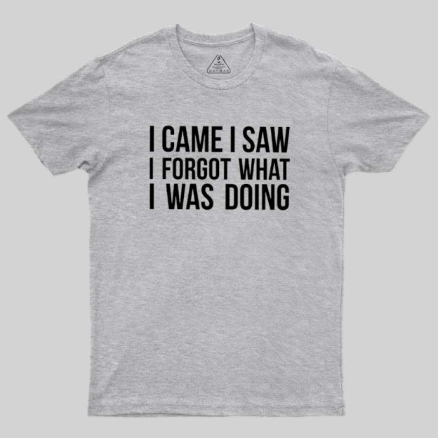 I Came I Saw I Forgot What I Was Doing Humor Joke Quote Geek T-Shirt