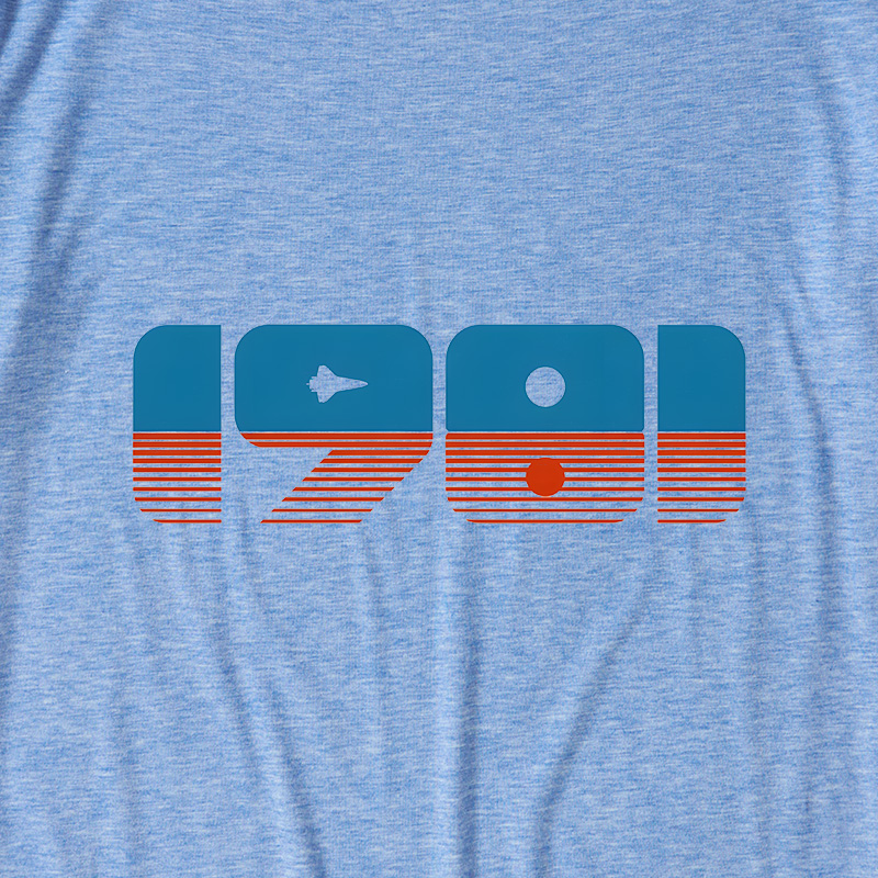 80s Space Age Mission Ultra Soft Heather Tees