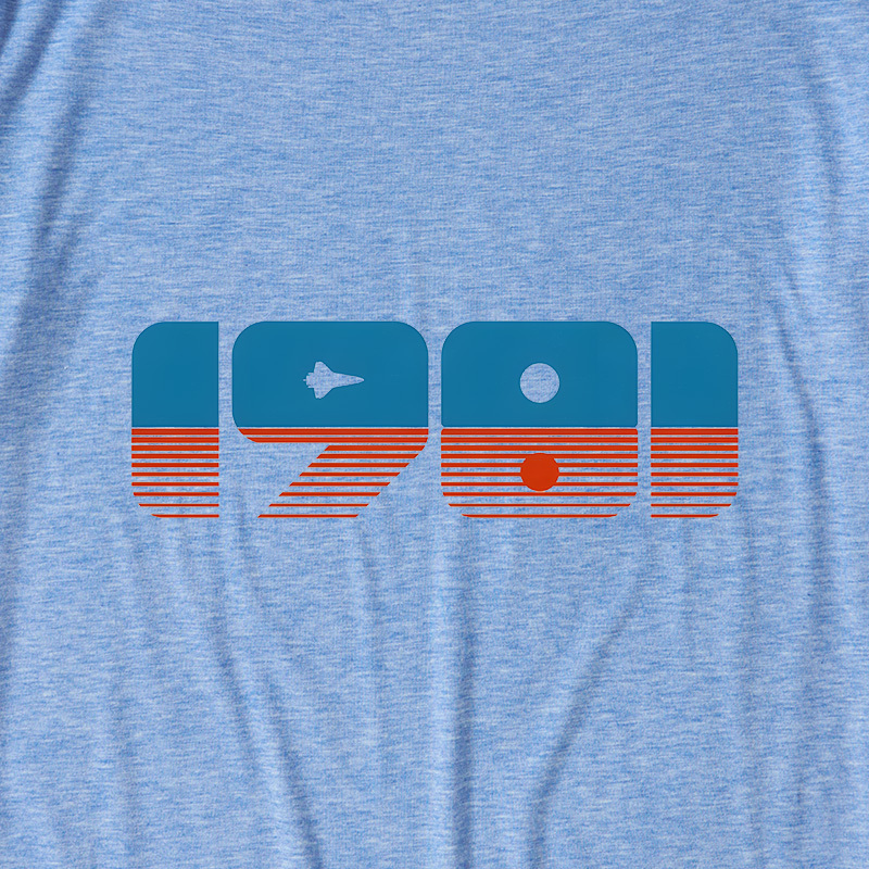 80s Space Age Mission Ultra Soft Heather Tees