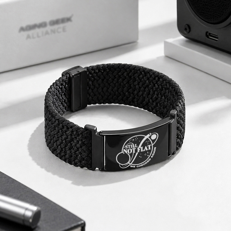 Still Not Flat Geek Braided Steel Bracelet