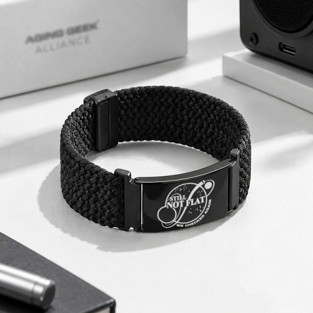 Still Not Flat Geek Braided Steel Bracelet