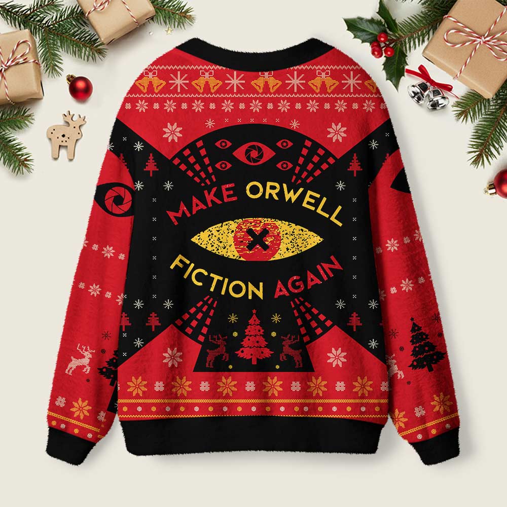 Make Orwell Fiction Again Geek Ugly Cardigan Sweaters