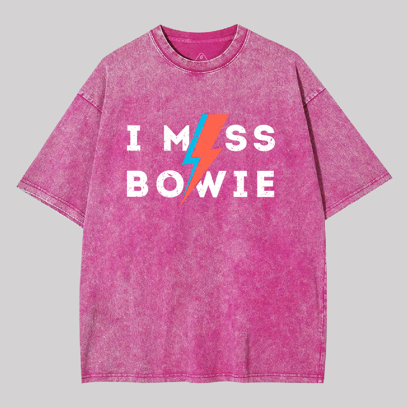 I Miss Bowie Geek Washed T-shirt