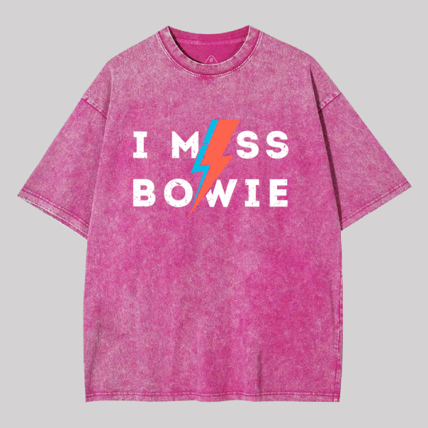 I Miss Bowie Geek Washed T-shirt