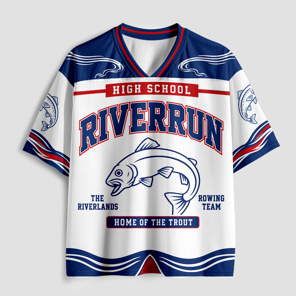 Home of the Trout Rowing Team Geek Mesh Jersey