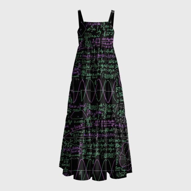 Math Function Curve Geek Tiered Cami Maxi Dress