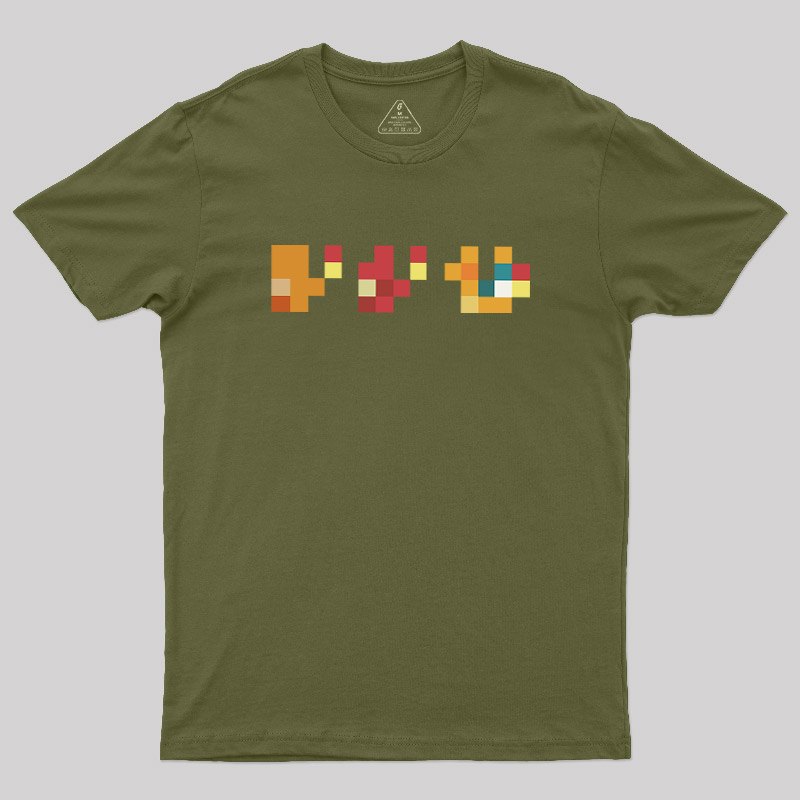 Pixel Fire Lizard Geek T-Shirt