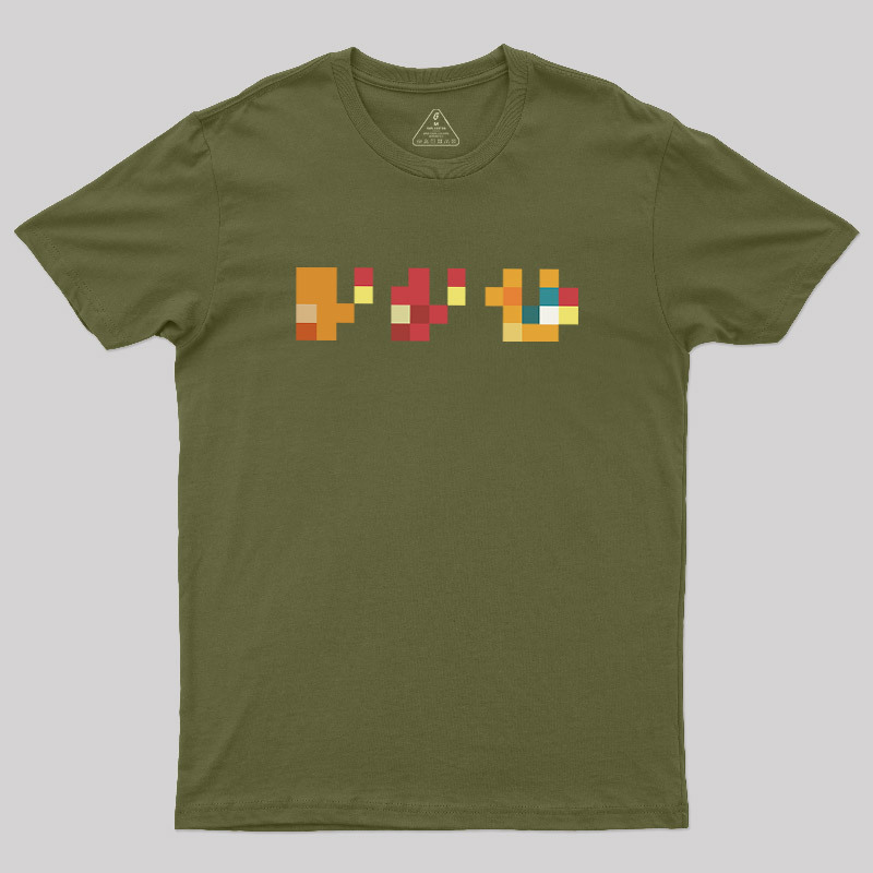 Pixel Fire Lizard Geek T-Shirt