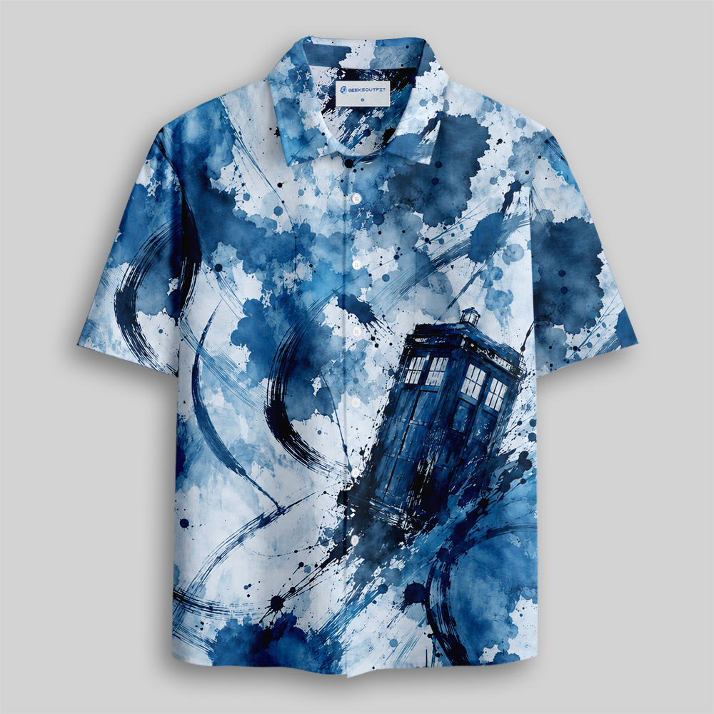 Temporal Drift Watercolor Button Up Pocket Shirt