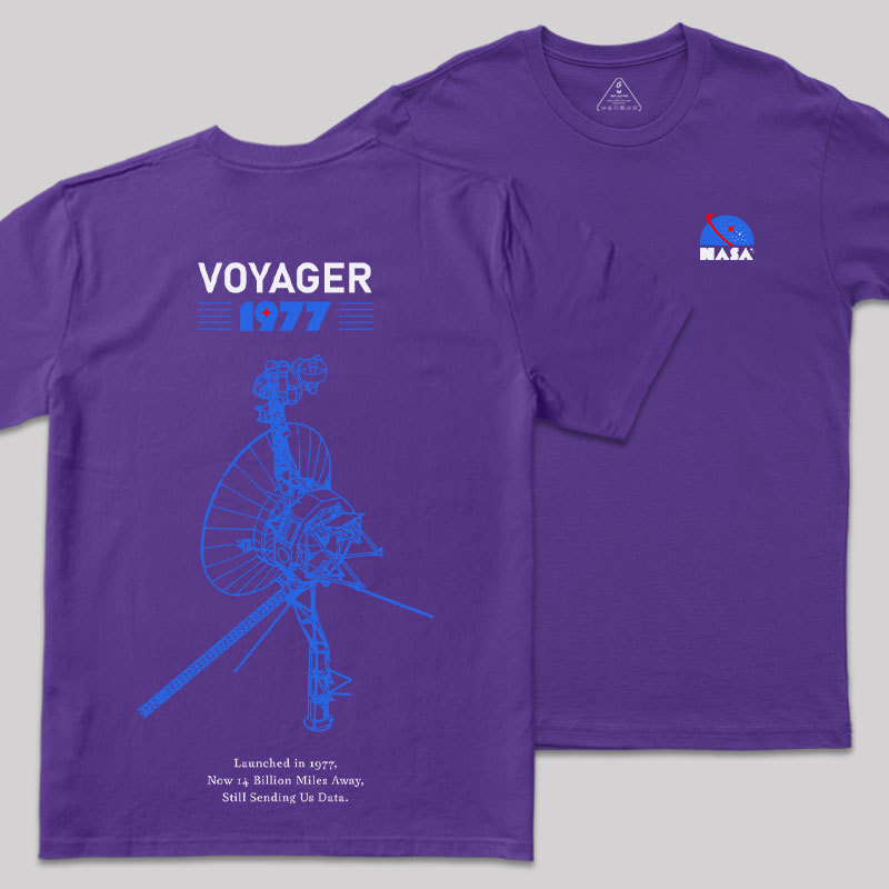 VOYAGER 1977 Front and Back Printing Geek T-Shirt