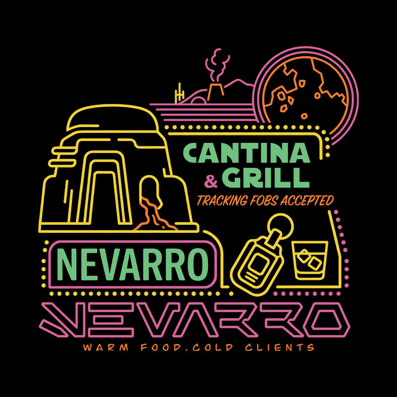 The Bounty Hunter's Cantina Neon Sign Geek T-Shirt