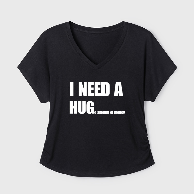 Huge Amount Of Money Geek Dolman Sleeve V-Neck Shirt