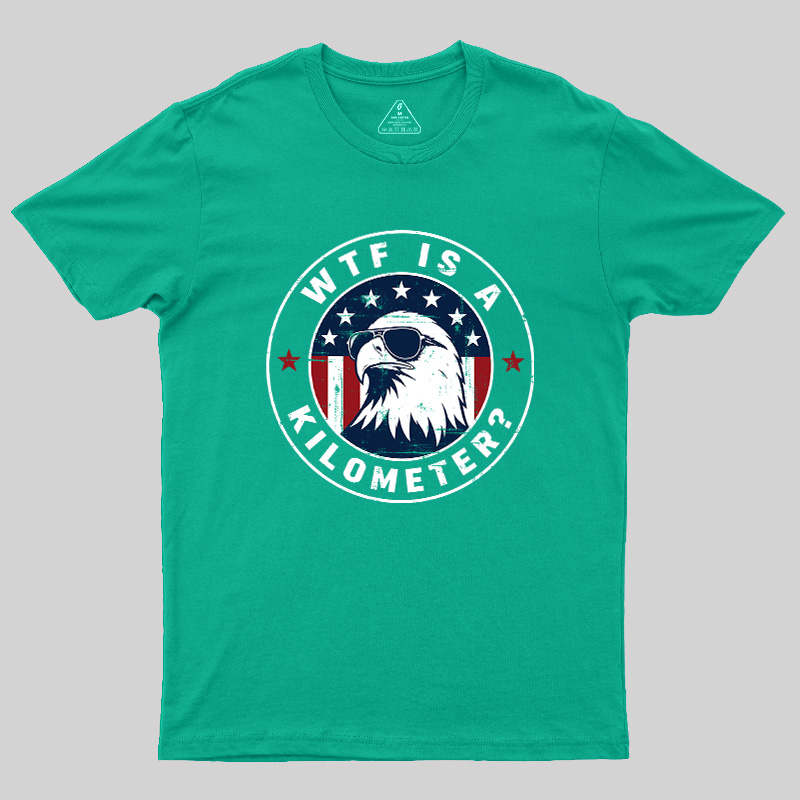 American Flag Colors Kilometers Humor Geek T-Shirt