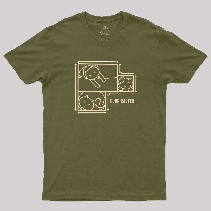 Purr-imeter Maths Cat Pun Geek T-Shirt
