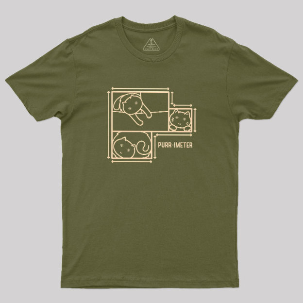 Purr-imeter Maths Cat Pun Geek T-Shirt