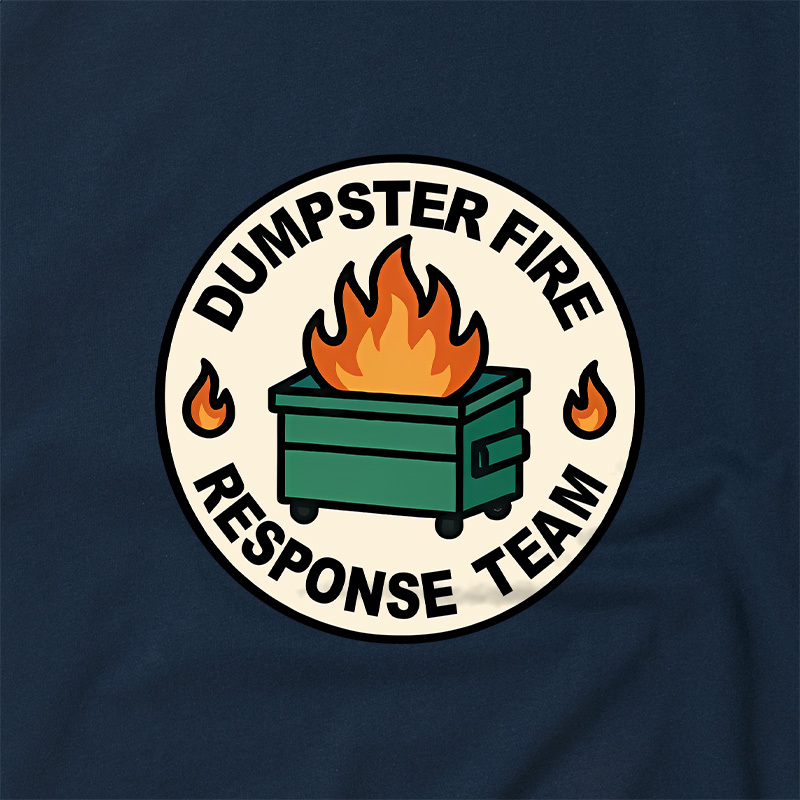 Dumpster Fire Response Team Geek Retro Raglan T-Shirt