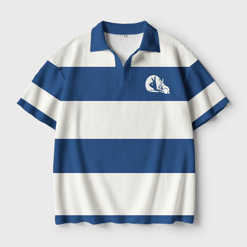 Rabbit Shadow Humor Geek Crochet Polo Shirt