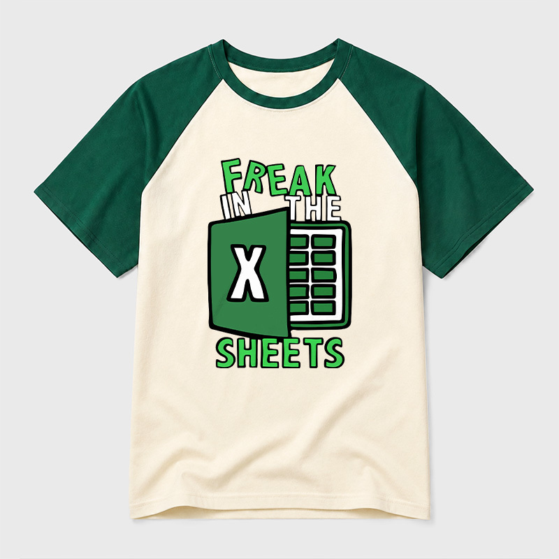 Freak In The Sheets Geek Retro Raglan T-Shirt
