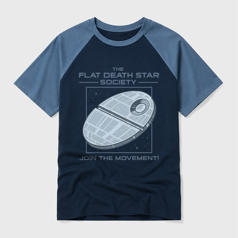 The Flat Death Star Society Geek Retro Raglan T-Shirt