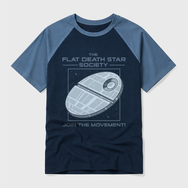 The Flat Death Star Society Geek Retro Raglan T-Shirt