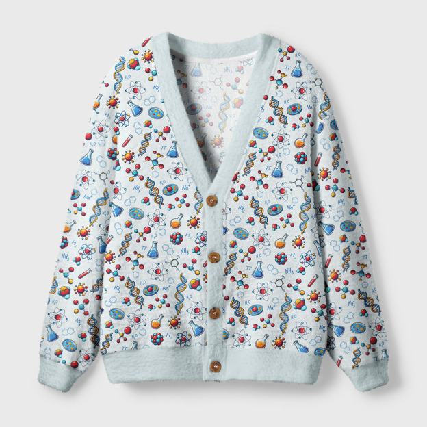 Nerdy Science Lab Elements Geek Ugly Cardigan Sweaters