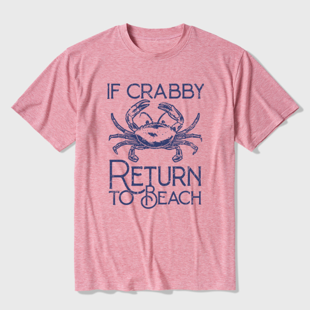 If Crabby Return To Beach Ultra Soft Heather Tee