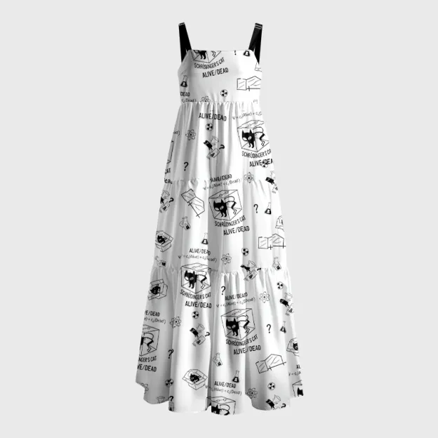 Schrödinger's Cat Geek Tiered Cami Maxi Dress