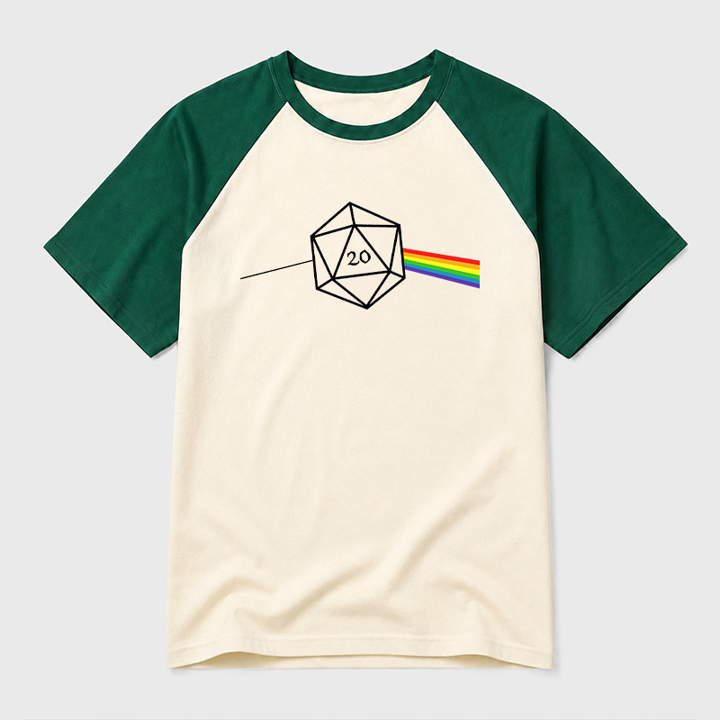 Dungeons And Dragons D20 Win Geek Retro Raglan T-Shirt