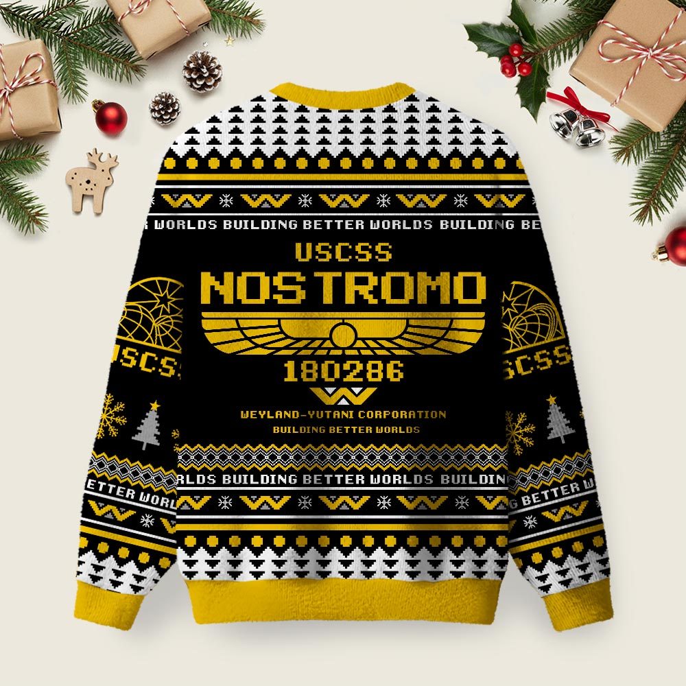 USCSS Nostromo Ugly Christmas Fuzzy Fleece Sweatshirt
