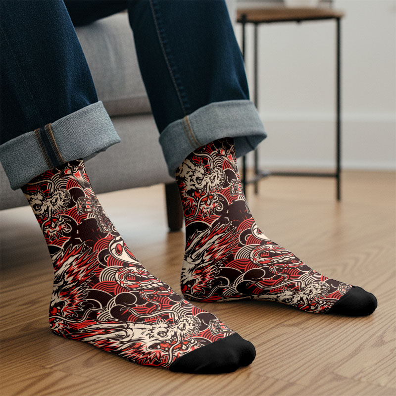 Dragon & Samurai Men's Socks