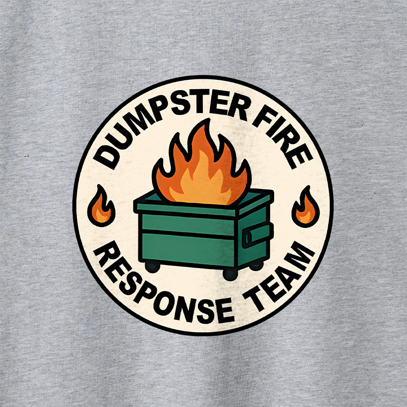 Dumpster Fire Response Team Geek Retro Raglan Long-Sleeve Tee