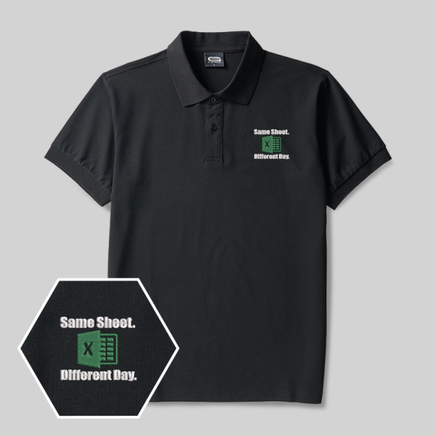 Same Sheet Different Day Geek Embroidered Polo Shirts