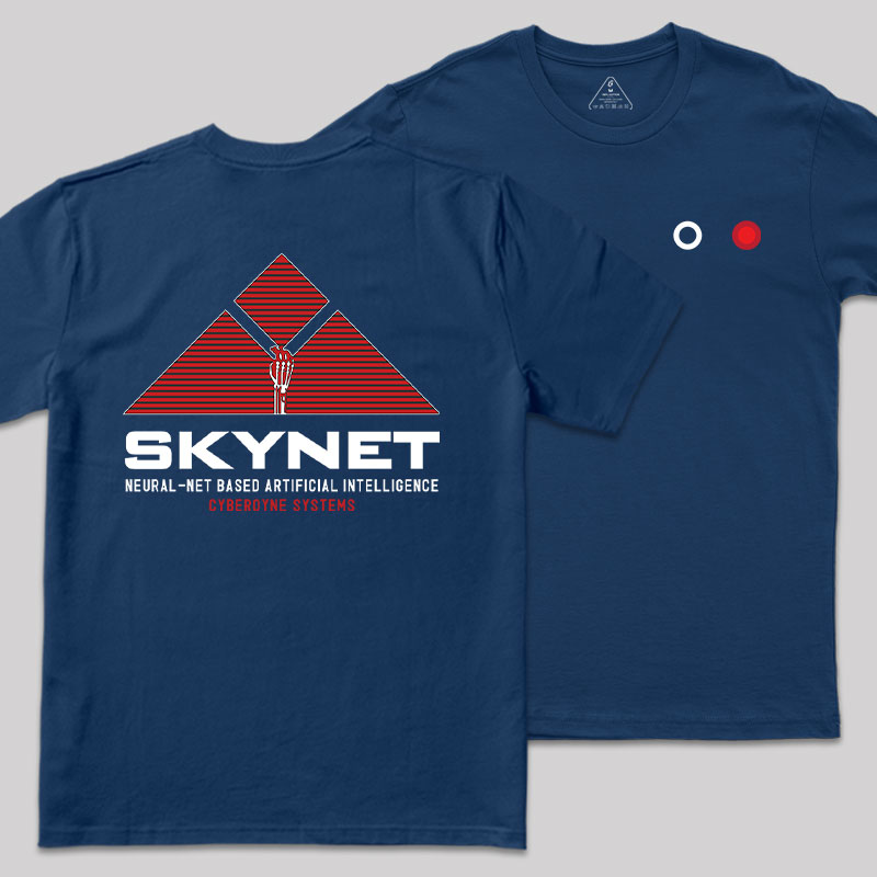 Skynet Rising Front and Back Printed Geek T-Shirt