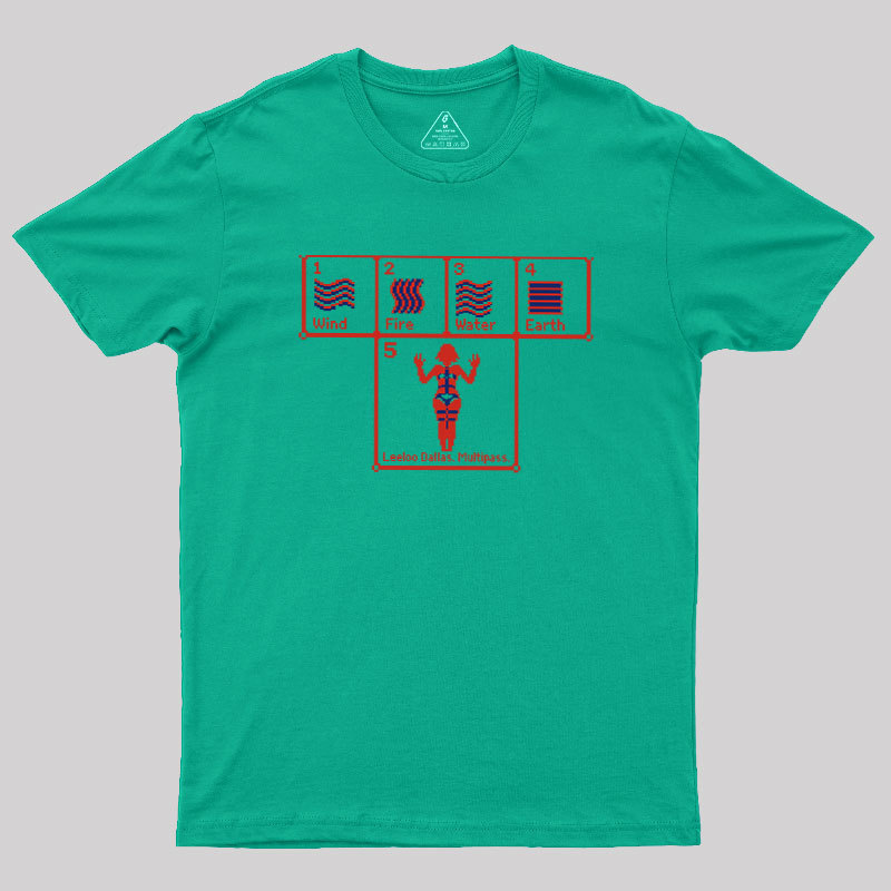 Wind Fire Water Earth Geek T-Shirt