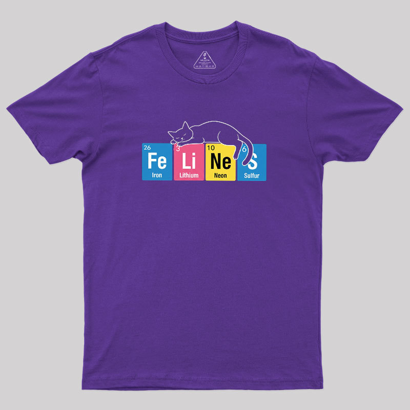 Felines Science Periodic Cat Geek T-Shirt