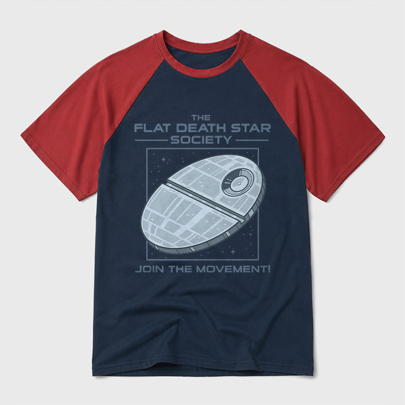 The Flat Death Star Society Geek Retro Raglan T-Shirt