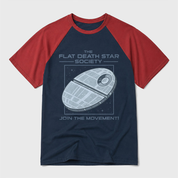 The Flat Death Star Society Geek Retro Raglan T-Shirt