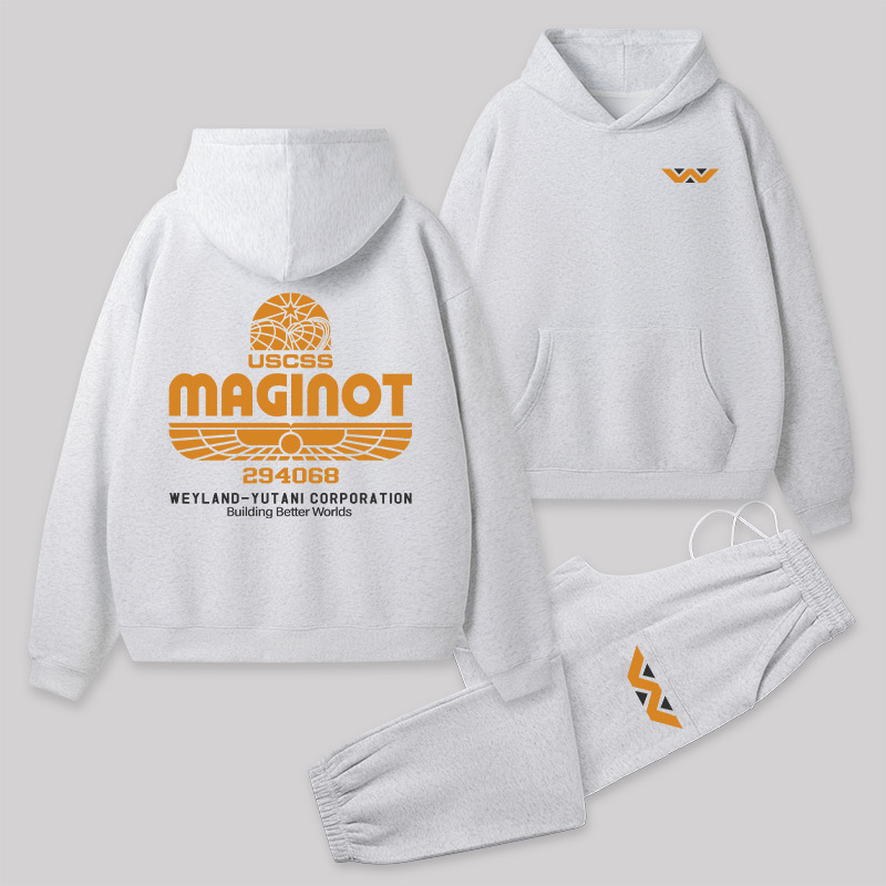 Maginot Legacy Front and Back Printed Geek Fleece Hoodie Set
