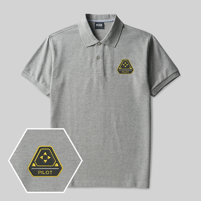 Pilot (Alien) Geek Embroidered Polo Shirts