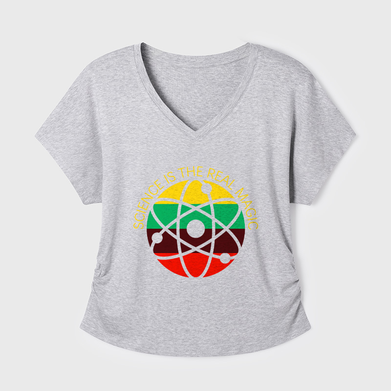 Science Is Real Geek Dolman Sleeve V-Neck Shirt