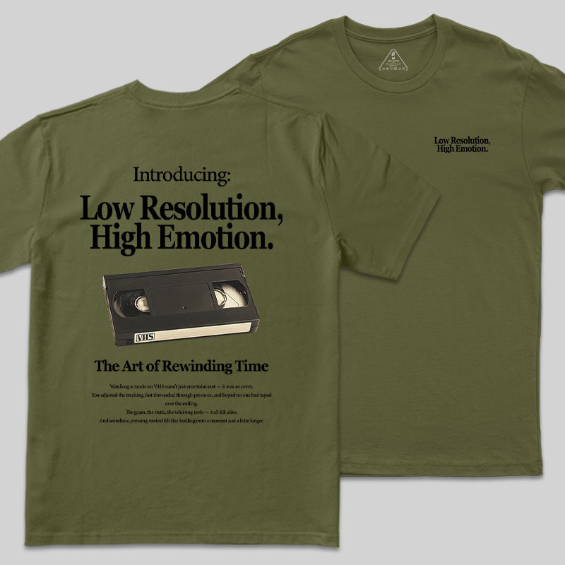 Low Resolution High Emotion Front and Back Printing Geek T-Shirt