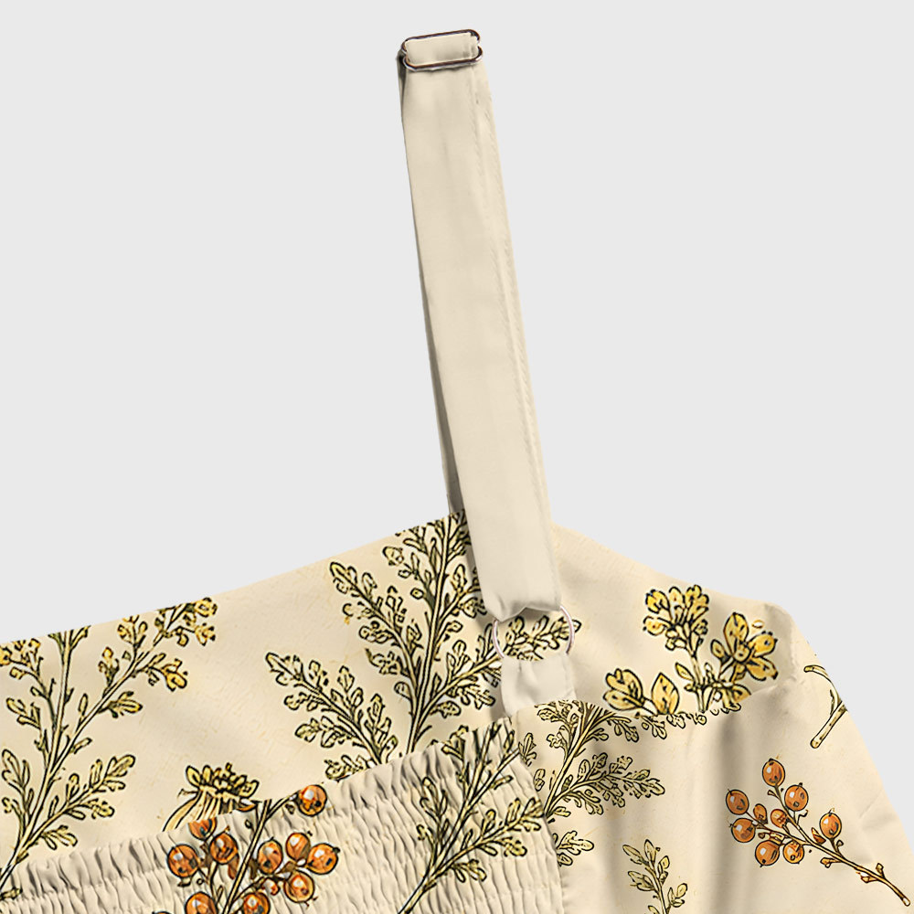 Vintage Botanical Archive Geek Tiered Cami Maxi Dress