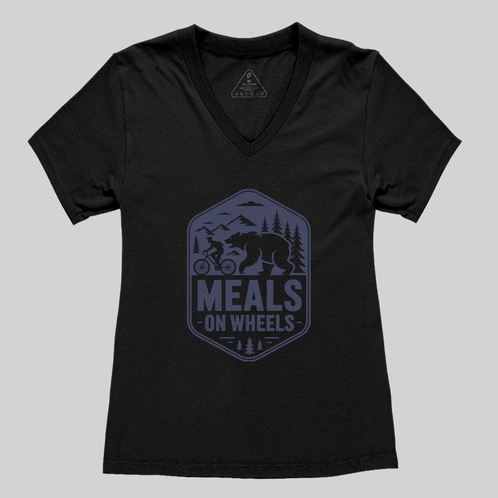 Natural Meals On Wheels Geek Women's V-Neck T-shirt