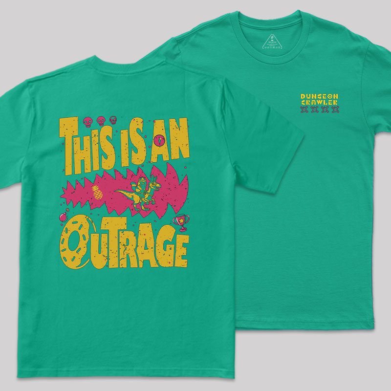 This is An Outrage Front and Back Printed Geek T-Shirt