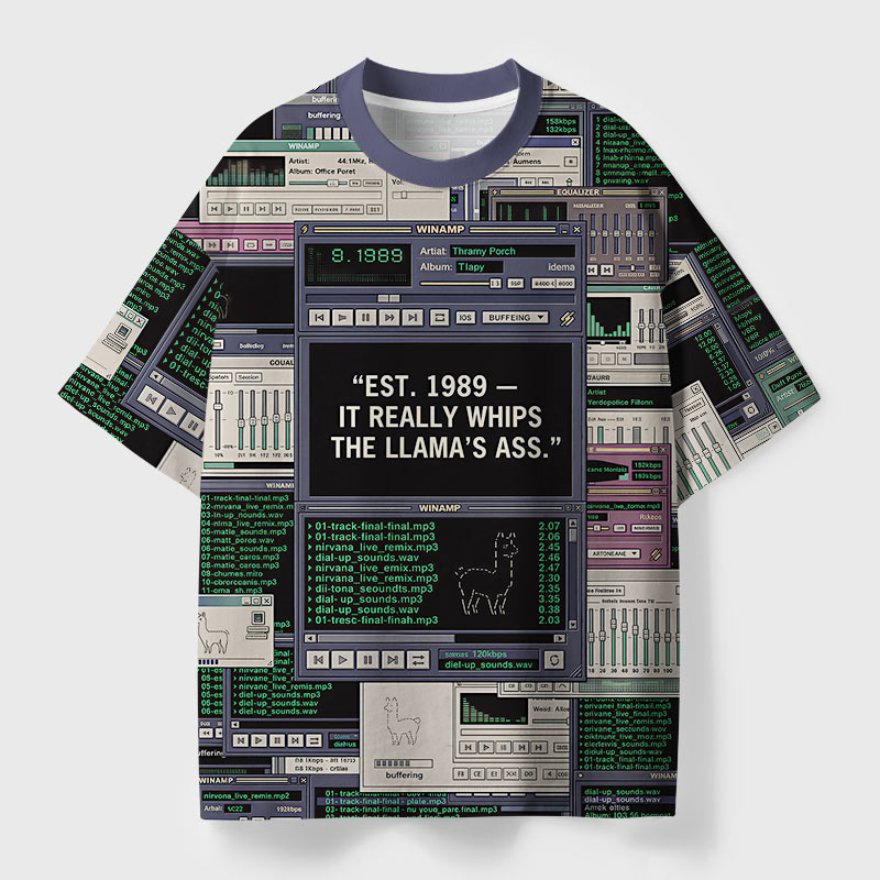 It Really Whips The Llama's Ass Geek Eco Oversized Graphic Tees